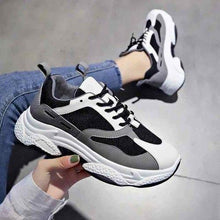Load image into Gallery viewer, Half Black White Chunky Sneaker For Women Dad Shoes
